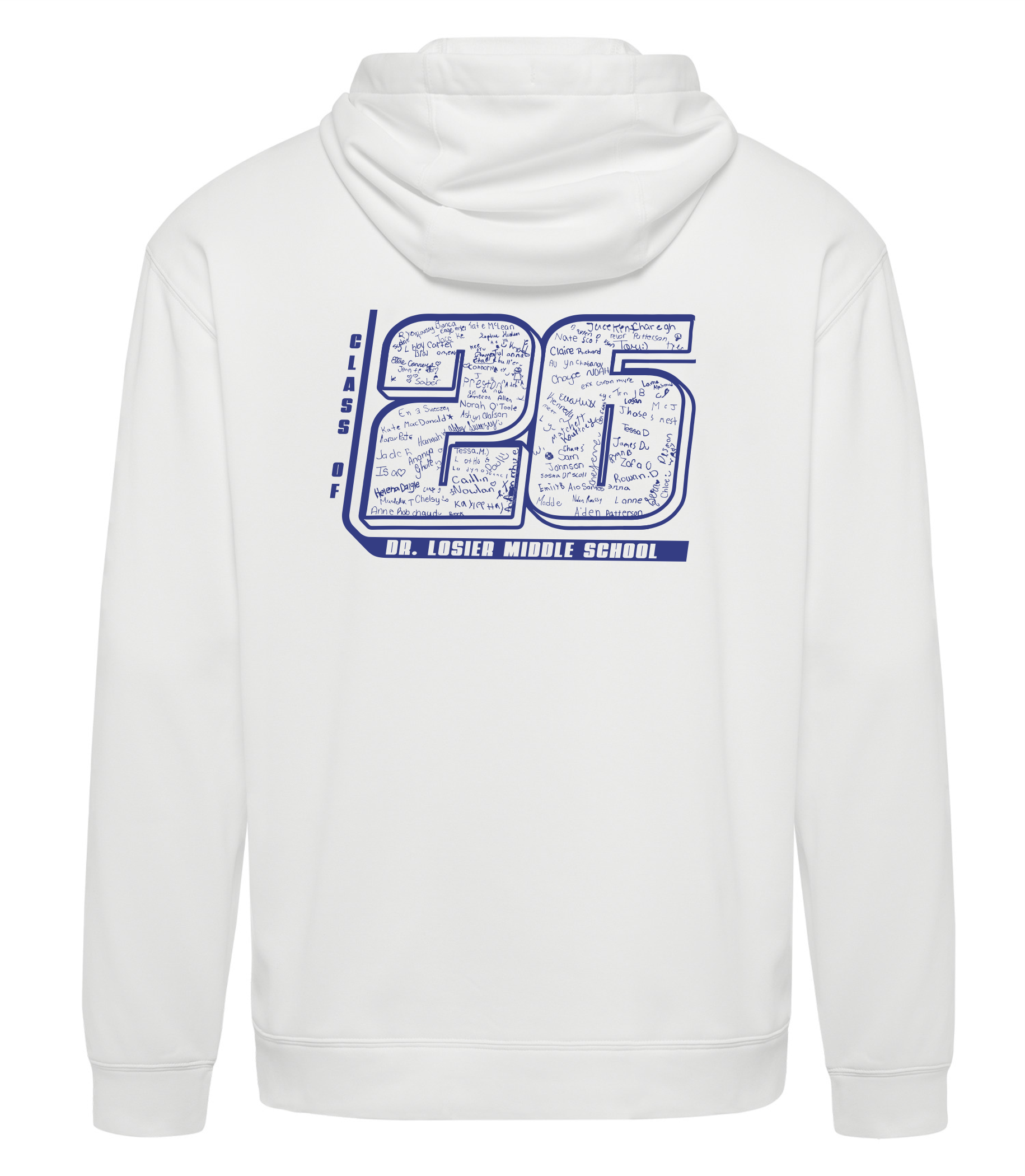 Dr. Losier School - Grad Hoodie Class of 2026 - White