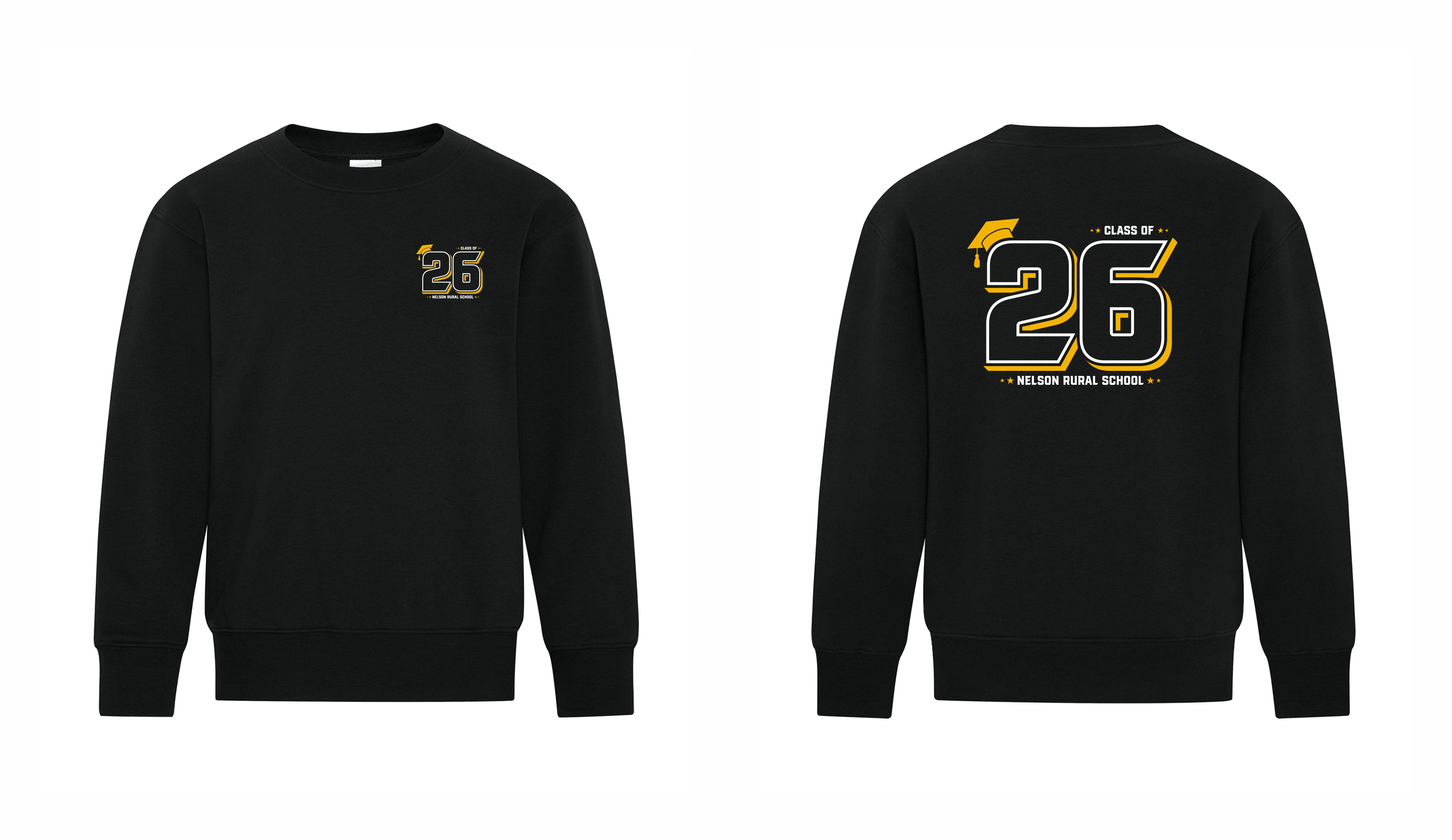 Everyday Fleece Crewneck Sweatshirt - Black - Nelson School Grad 2026