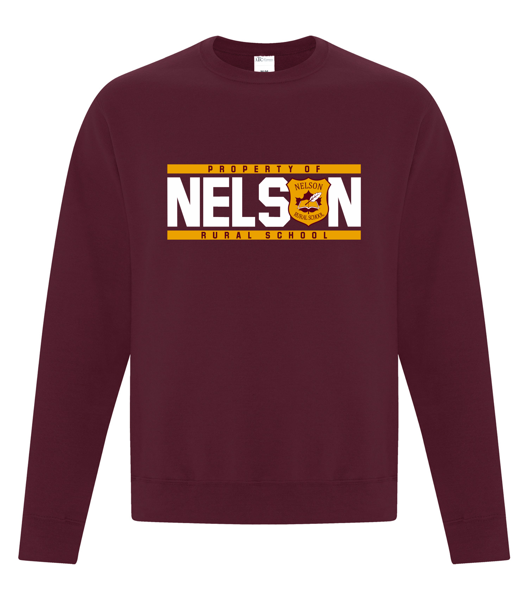 Everyday Fleece Crewneck Sweatshirt - Maroon - Nelson School 2025-26