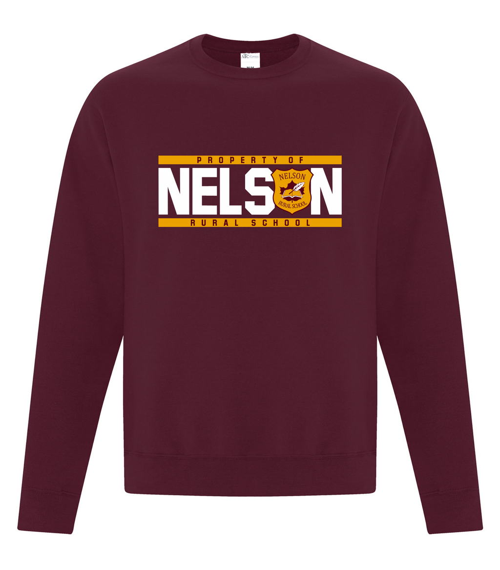Everyday Fleece Crewneck Sweatshirt - Maroon - Nelson School 2025-26