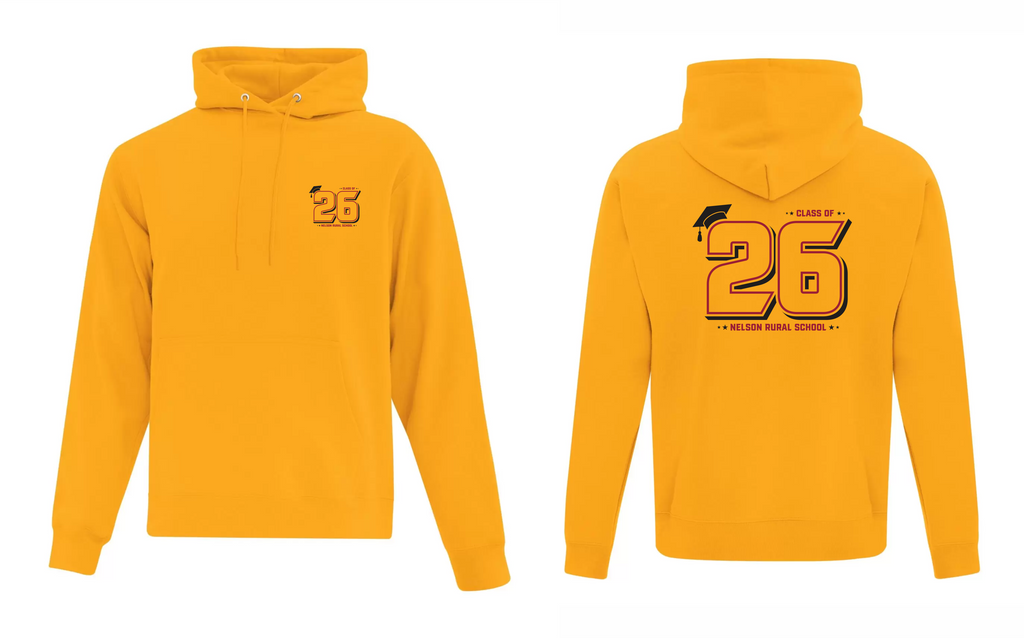 Cotton Grad Hoodie - Gold - Nelson School 2026