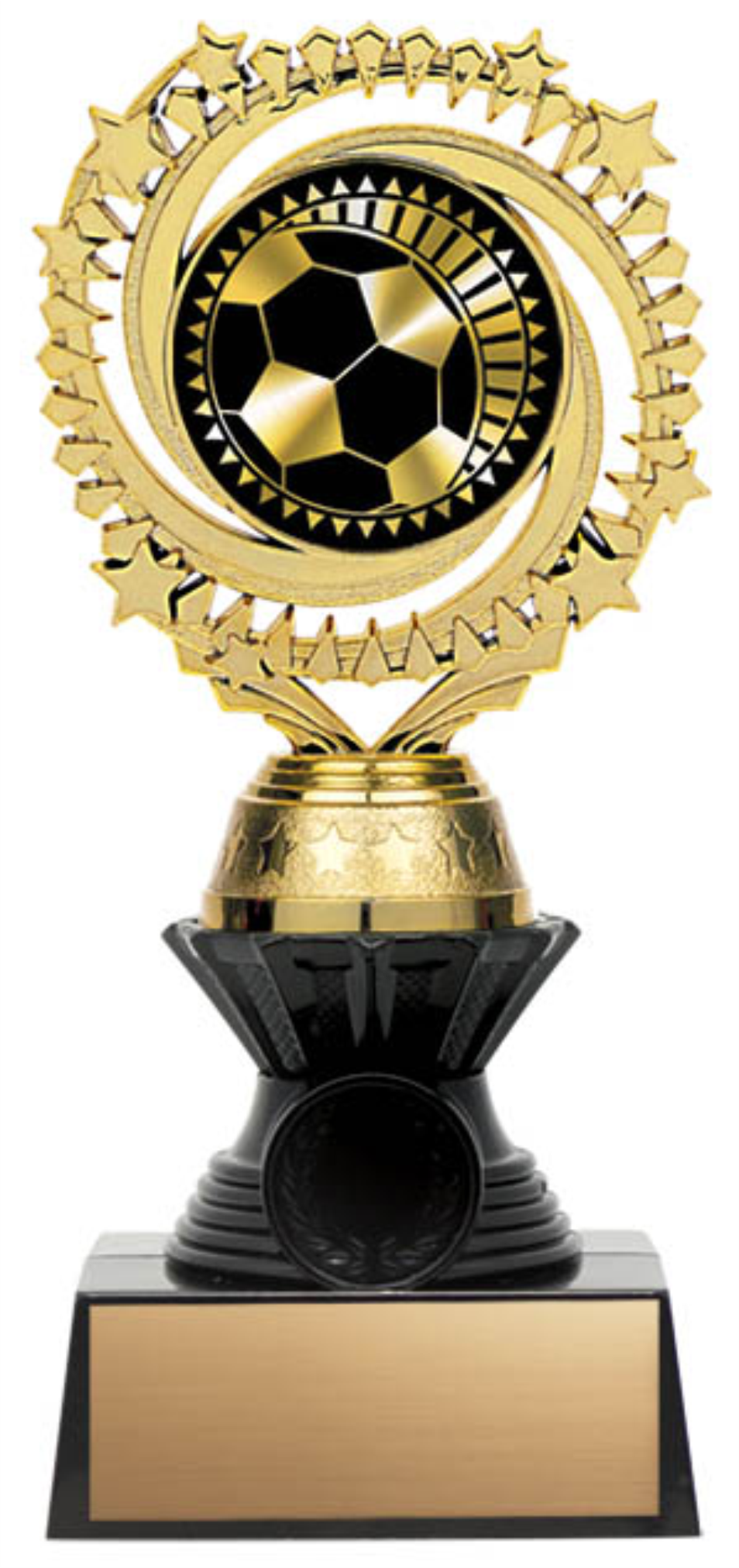 Solar Twister Trophy on Black Base - Soccer - Solar Series