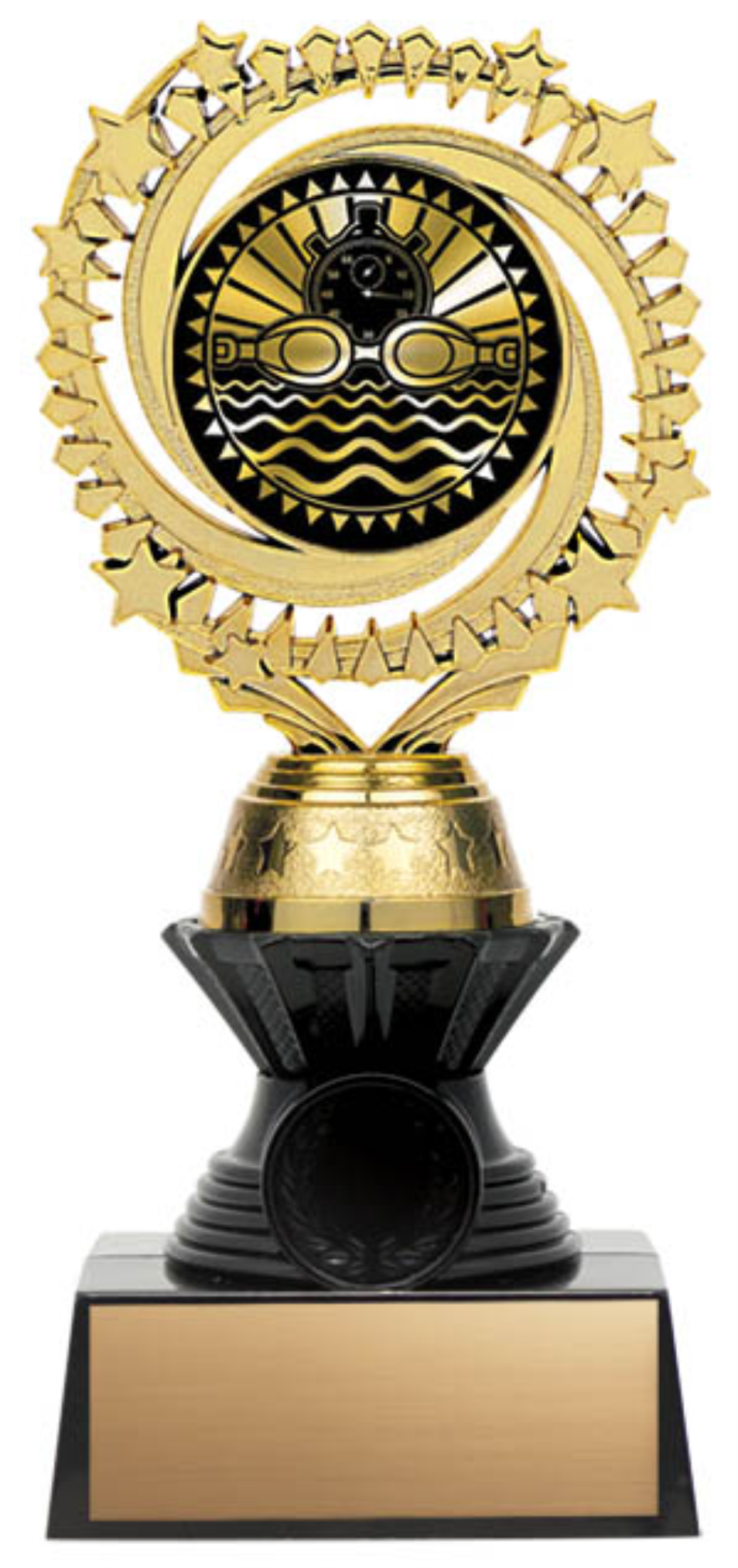 Solar Twister Trophy on Black Base - Swimming - Solar Series