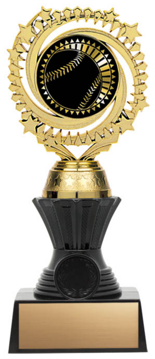 Solar Twister Trophy on Black Base - Baseball - Solar Series