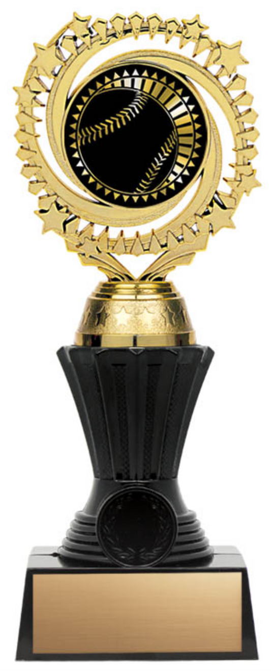 Solar Twister Trophy on Black Base - Baseball - Solar Series