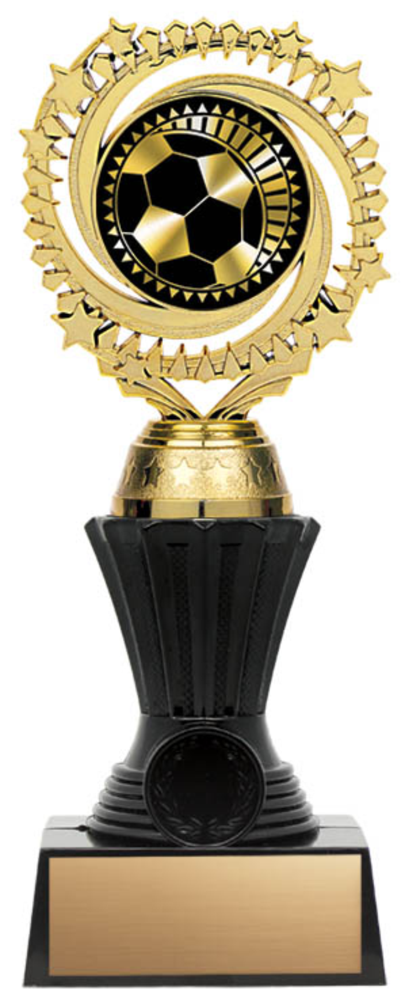 Solar Twister Trophy on Black Base - Soccer - Solar Series