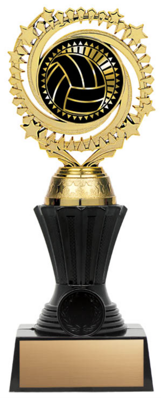 Solar Twister Trophy on Black Base - Volleyball - Solar Series