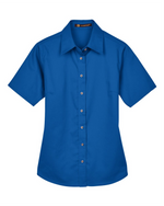 Ladies' Easy Blend Short Sleeve Twill Dress Shirt with Stain-Release -Harriton M500SW