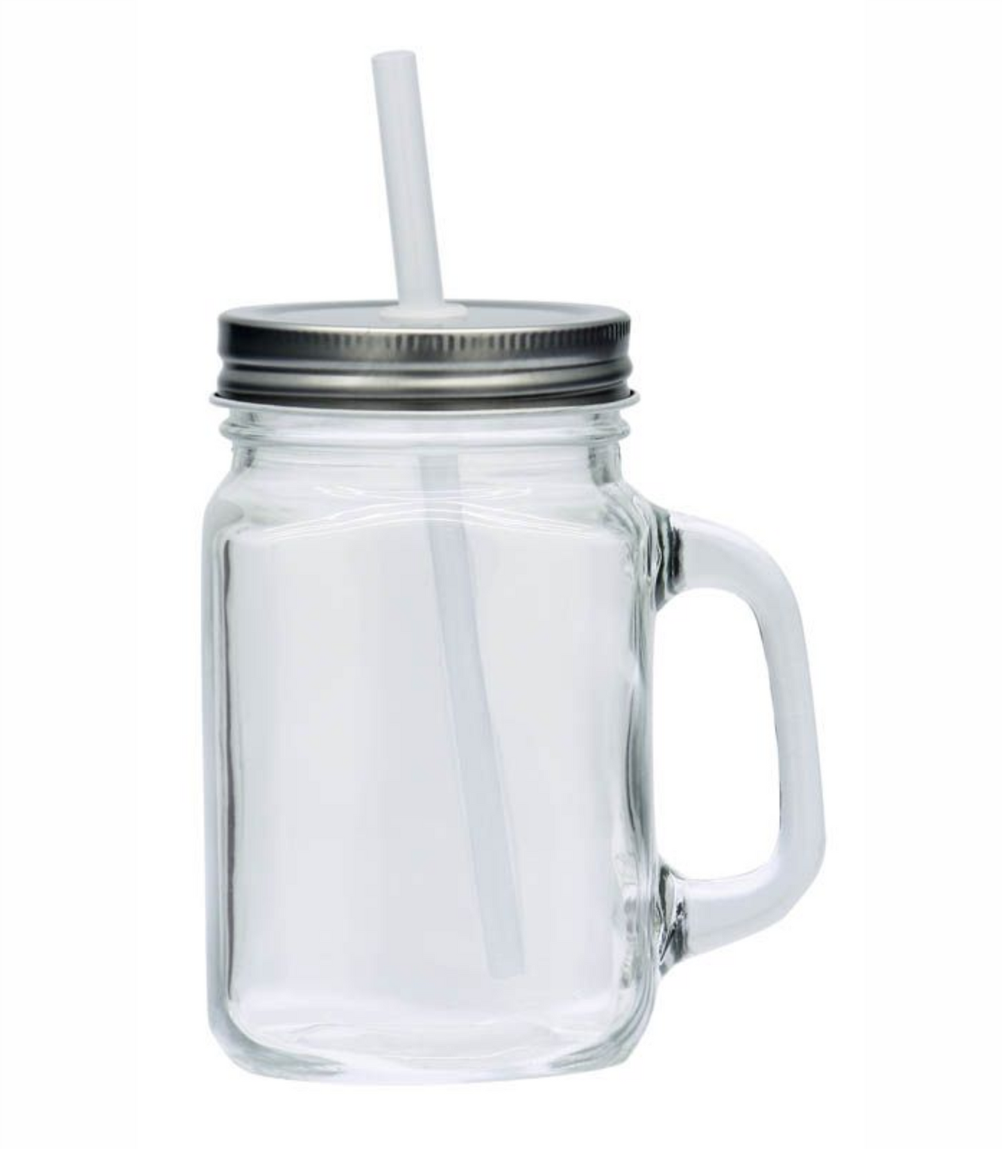 Mason Jar with Handle, with lid and reusable straw - 16 oz - GGB8310