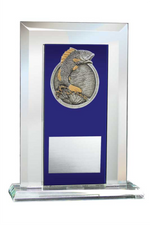 Fish Award - Glass Mirror Blue with Resin Relief