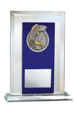 Fish Award - Glass Mirror Blue with Resin Relief