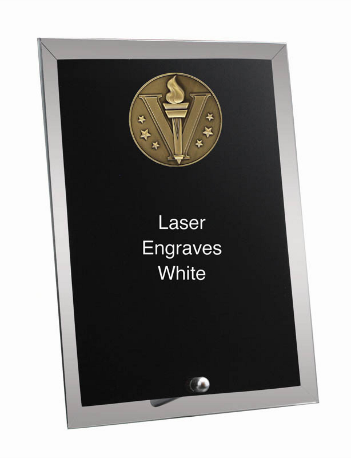 Black Reflection Series - Matrix Glass Plaque Black With Pin