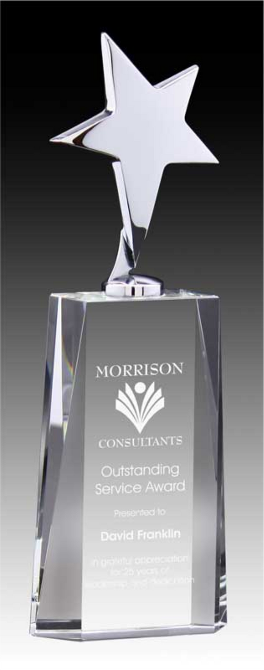 Crystal Wedge w Star Figure - Star Award GMF1805