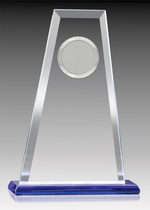 Gemstone Series - Glass Summit Clear With Coloured Base and Metal Insert Holder