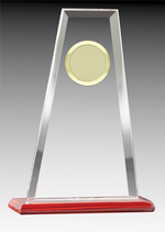 Gemstone Series - Glass Summit Clear With Coloured Base and Metal Insert Holder