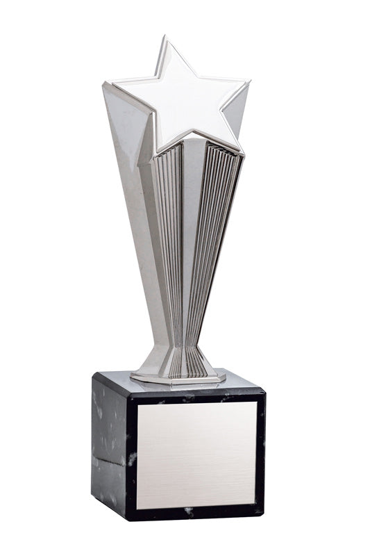 Silver Metal Star on Marble Base 7’’ - Star Award GSF302S