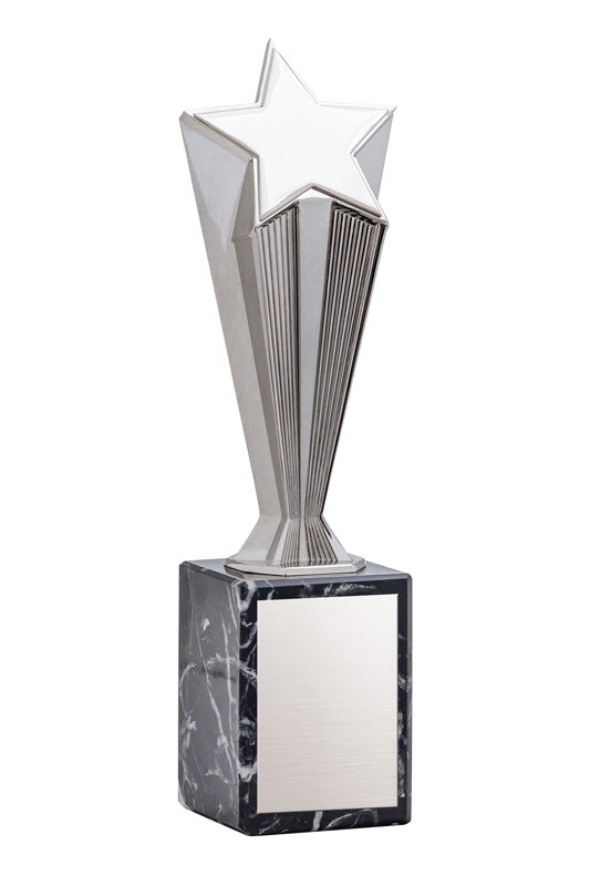 Silver Metal Star on Marble Base 9’’ - Star Award GSF523S