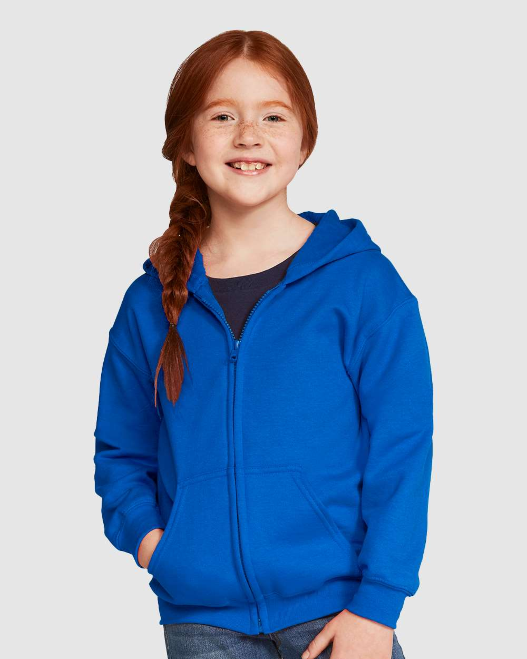 Youth Full-Zip Hoodie - Cotton/Polyester - Gildan 18600B