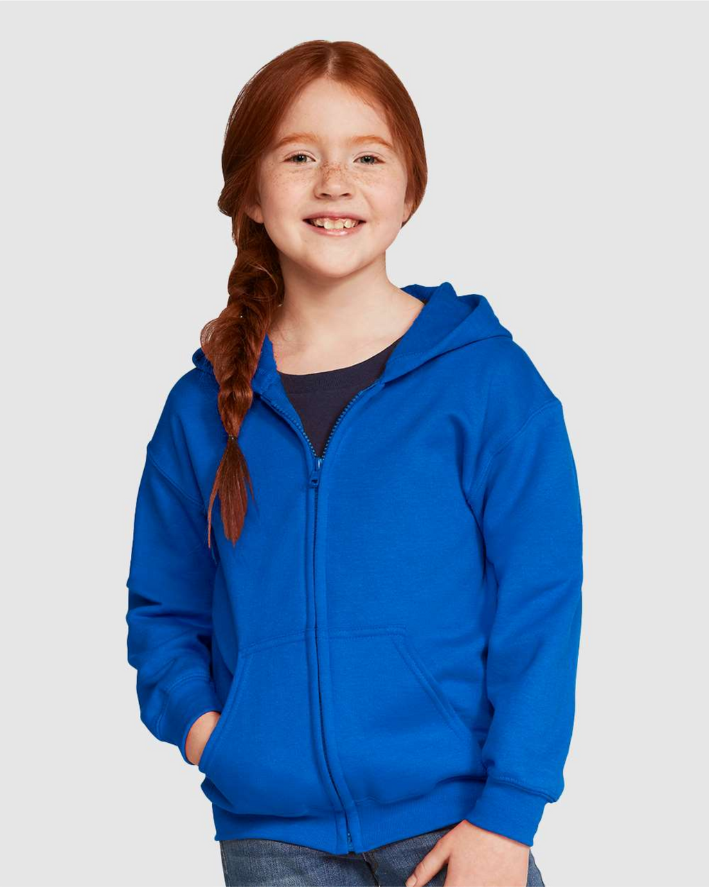Youth Full-Zip Hoodie - Cotton/Polyester - Gildan 18600B