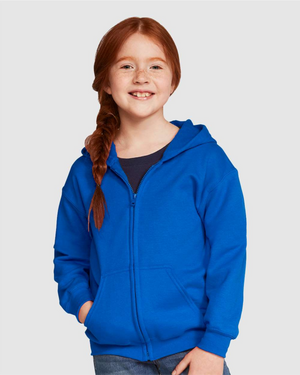 Youth Full-Zip Hoodie - Cotton/Polyester - Gildan 18600B
