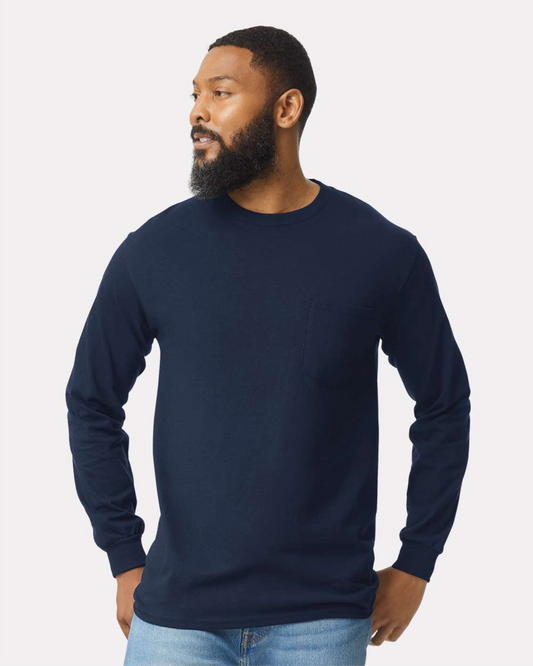 Ultra Cotton Long Sleeve Pocket T-Shirt - Gildan 2410