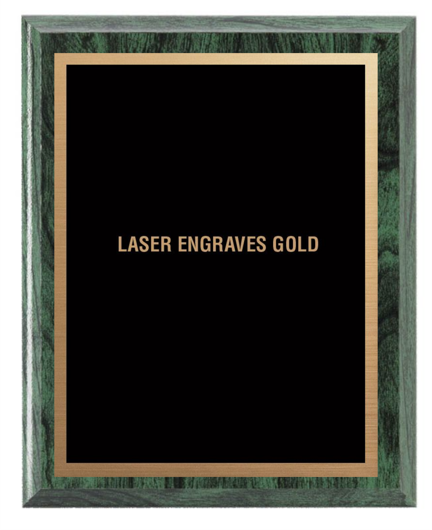 Green Wood Plaque with Metal Plate - Laser series