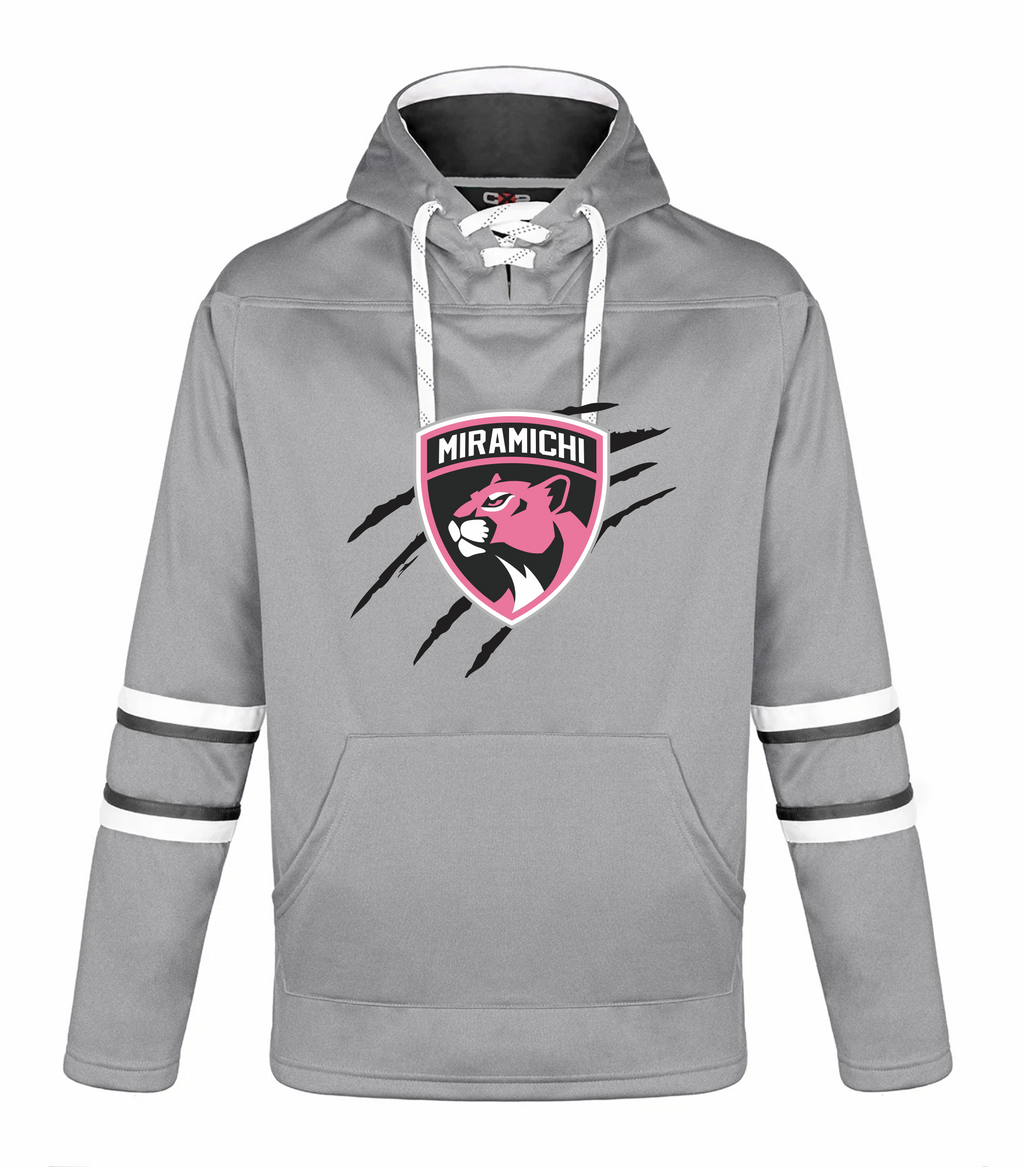 Miramichi Panthers - Grey Hockey Hoodie with Claw Logo