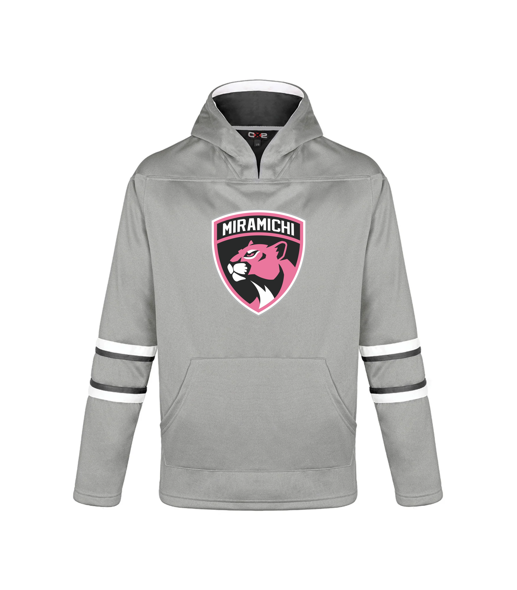 Miramichi Panthers - Grey Hockey Hoodie with Regular Logo