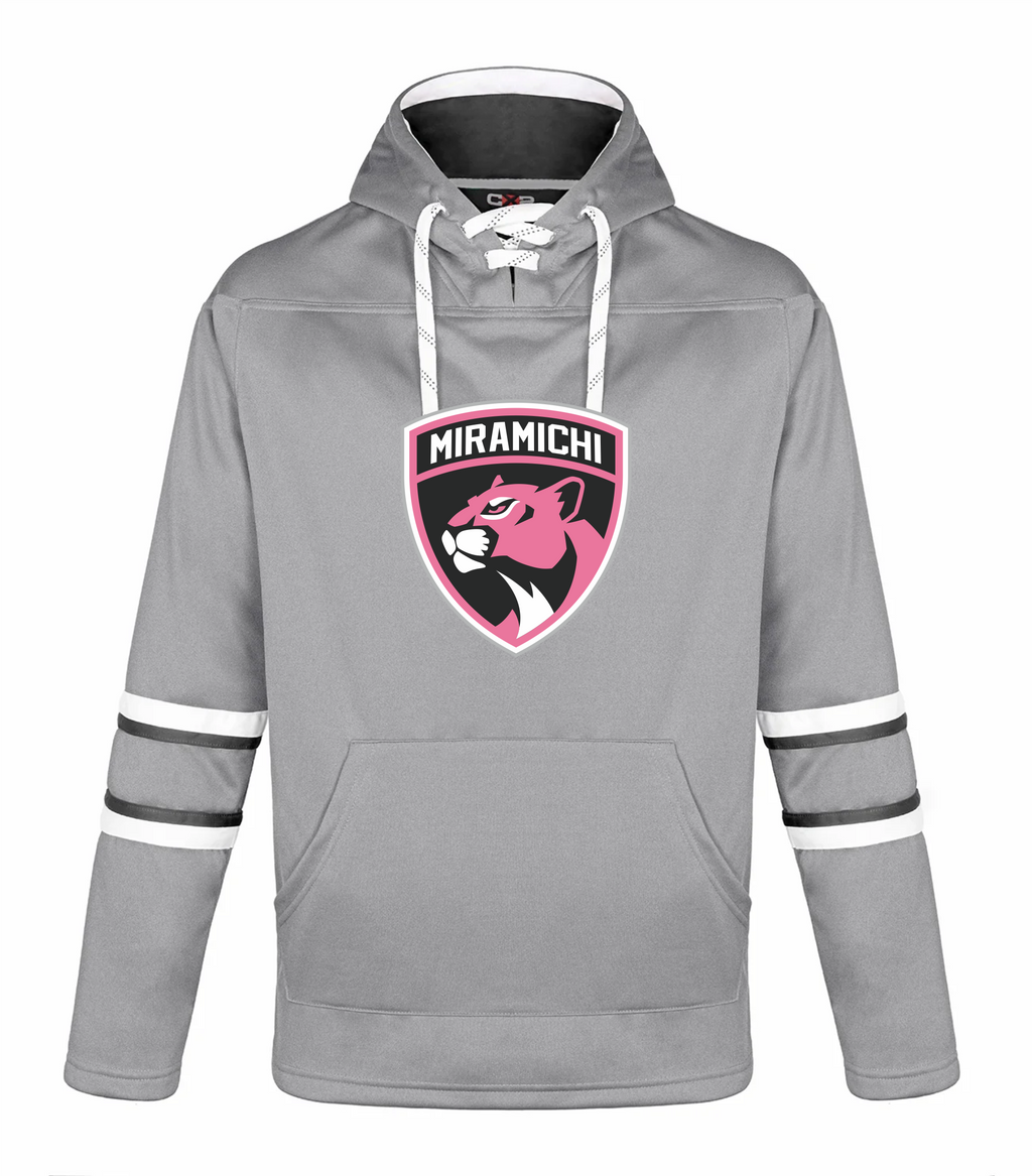 Miramichi Panthers - Grey Hockey Hoodie with Regular Logo