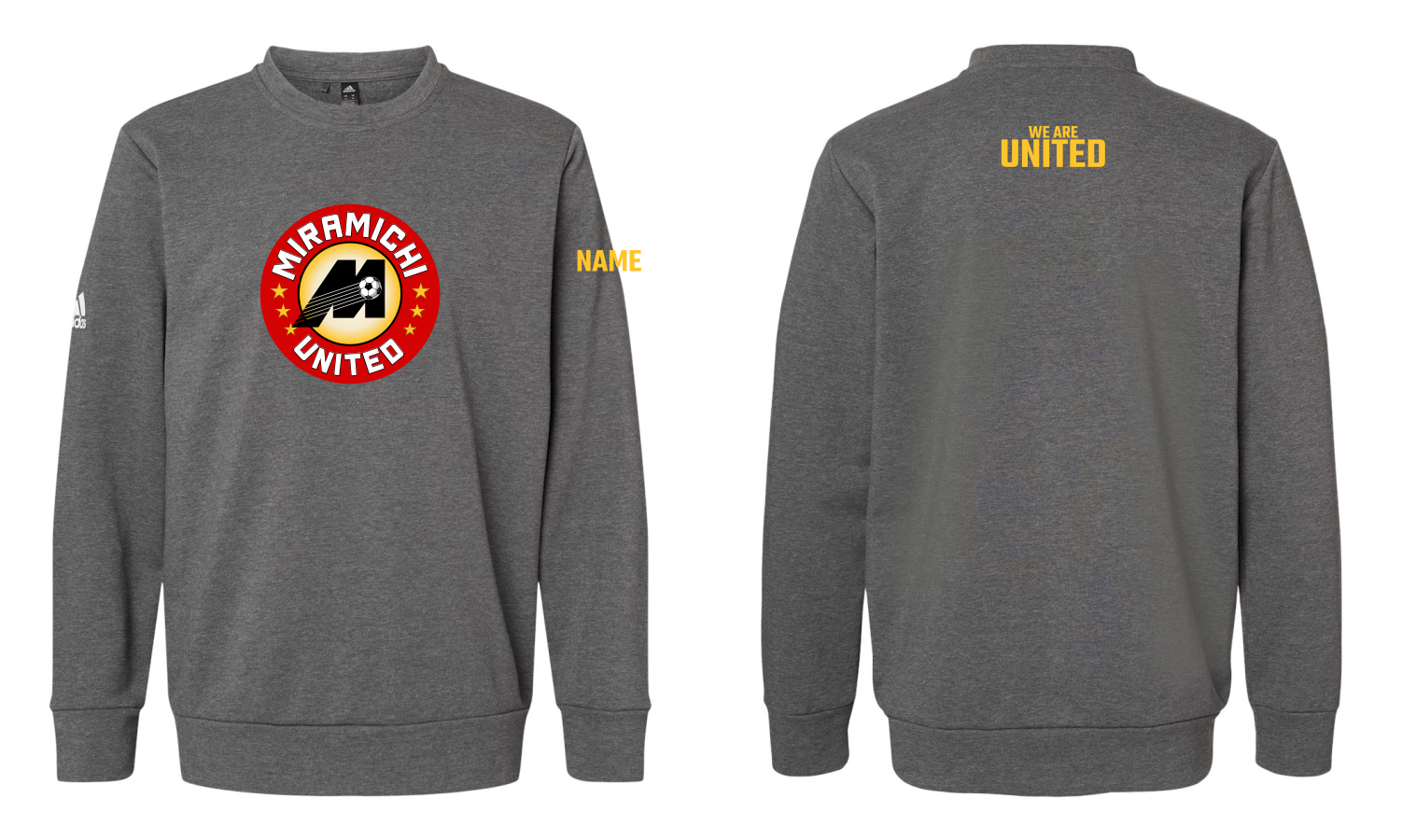 Miramichi United Soccer - Fleece Crewneck Sweatshirt - Adidas A434