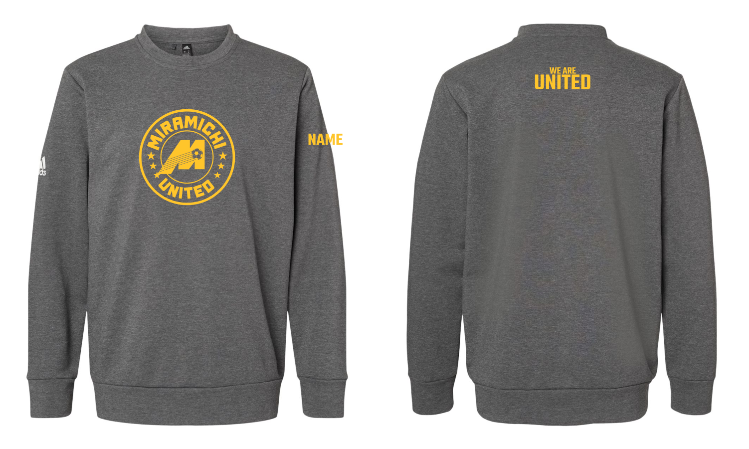 Miramichi United Soccer - Fleece Crewneck Sweatshirt - Adidas A434
