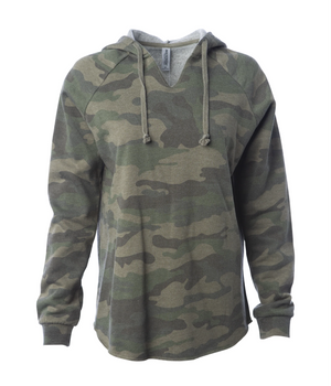 Lightweight California Wave Wash Hooded Ladies Sweatshirt - Independent Trading Co. PRM2500