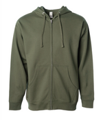Midweight Full-Zip Hooded Men's Sweatshirt - Independent Trading Co. SS4500Z