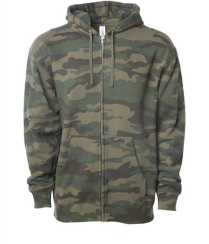 Midweight Full-Zip Hooded Men's Sweatshirt - Independent Trading Co. SS4500Z