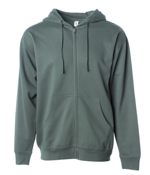 Midweight Full-Zip Hooded Men's Sweatshirt - Independent Trading Co. SS4500Z