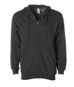 Midweight Full-Zip Hooded Men's Sweatshirt - Independent Trading Co. SS4500Z