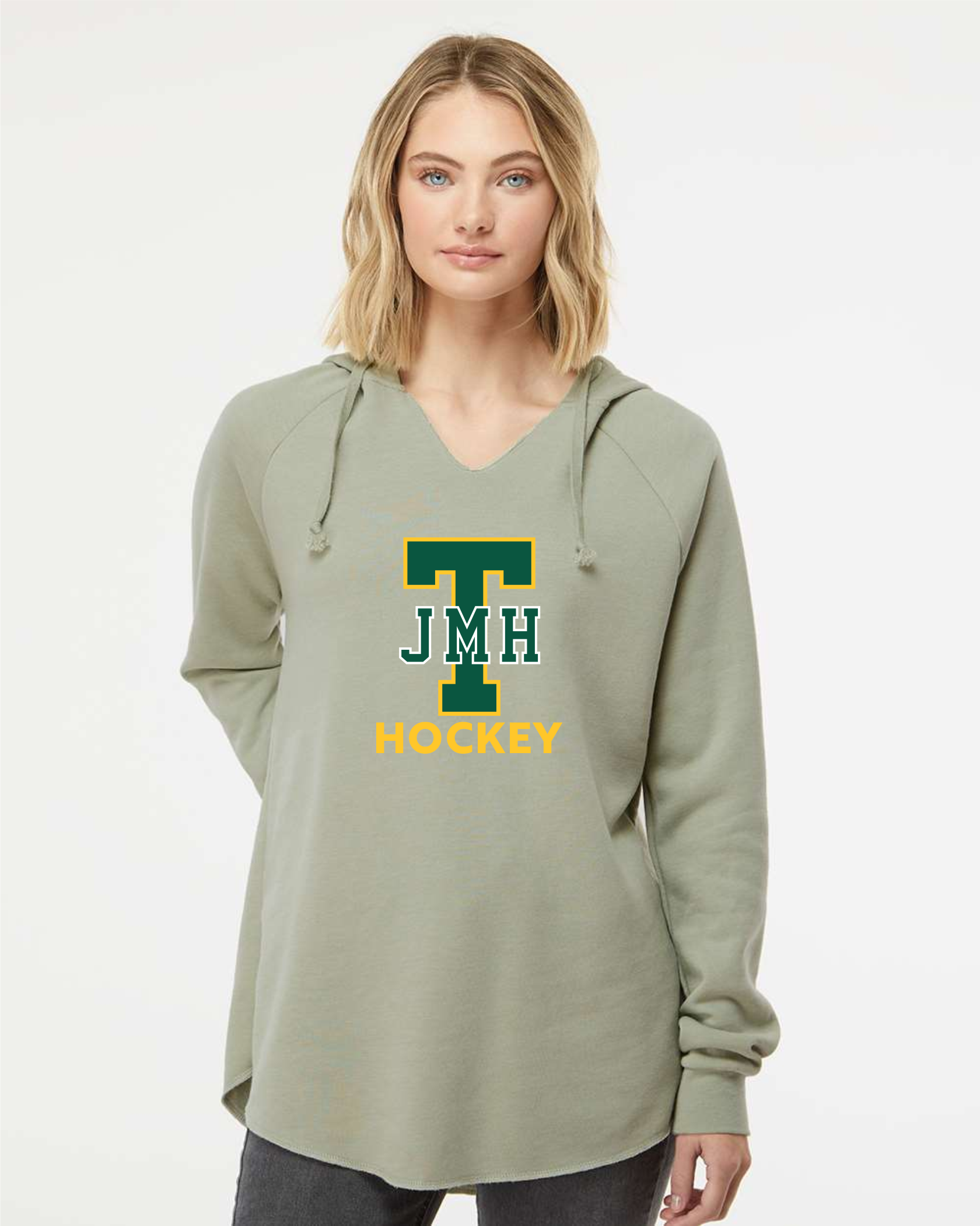 JMH Girls Hockey -Lightweight Hooded Ladies Sweatshirt - Independent Trading Co. PRM2500