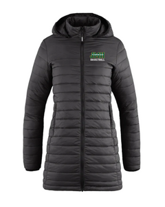 JMH Basketball - Glacier Bay - Long Lightweight Puffy Ladies Jacket