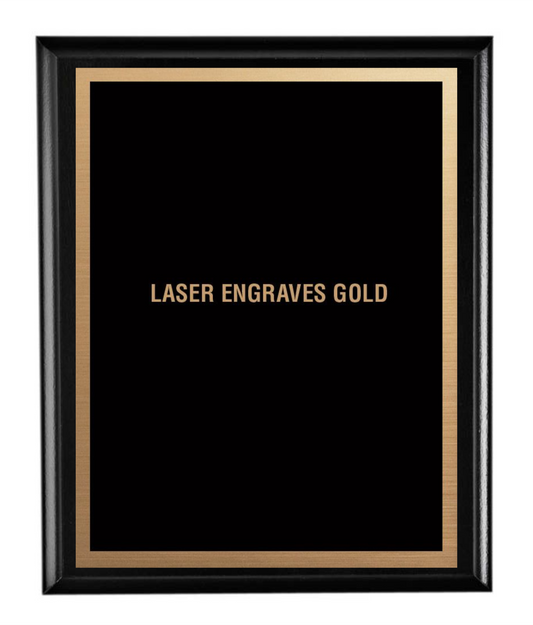Matte Black Plaque with Metal Plate - Laser series