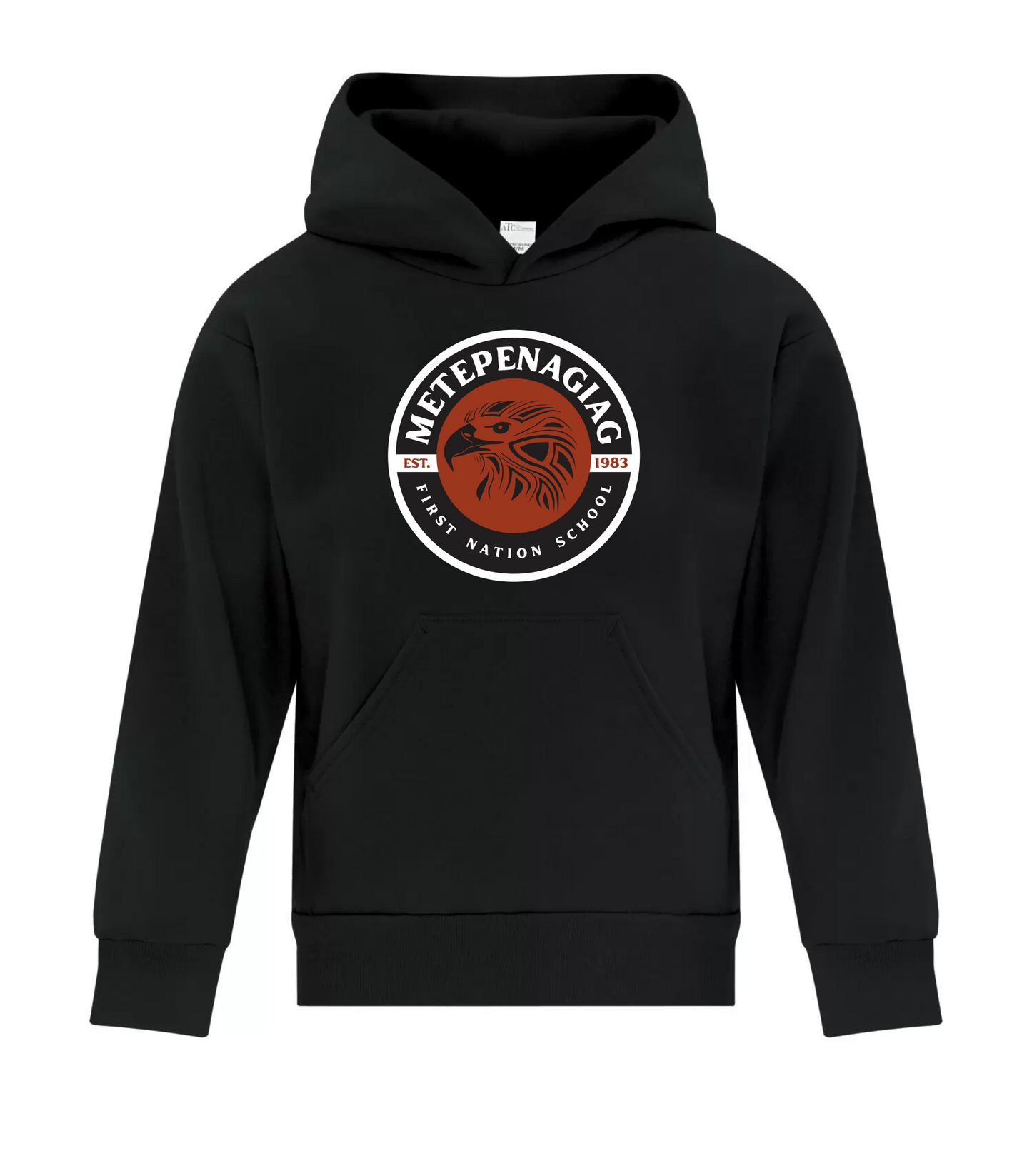 Black Cotton Hoodie - Metepenagiag School 2024-25