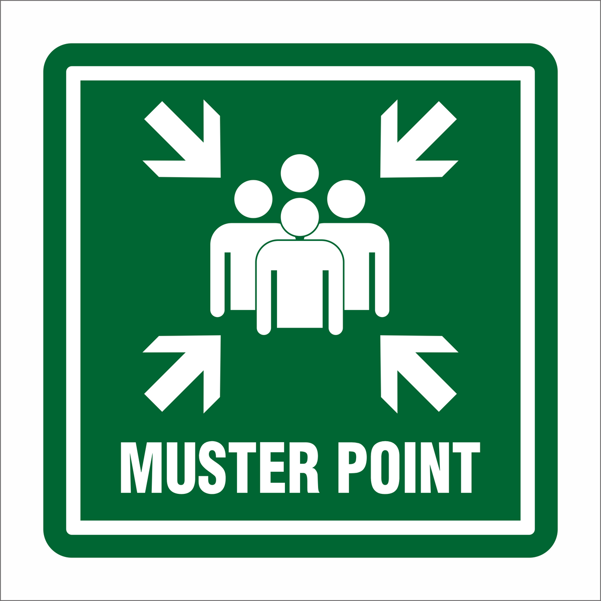 Muster Point - Green Sign – River Signs