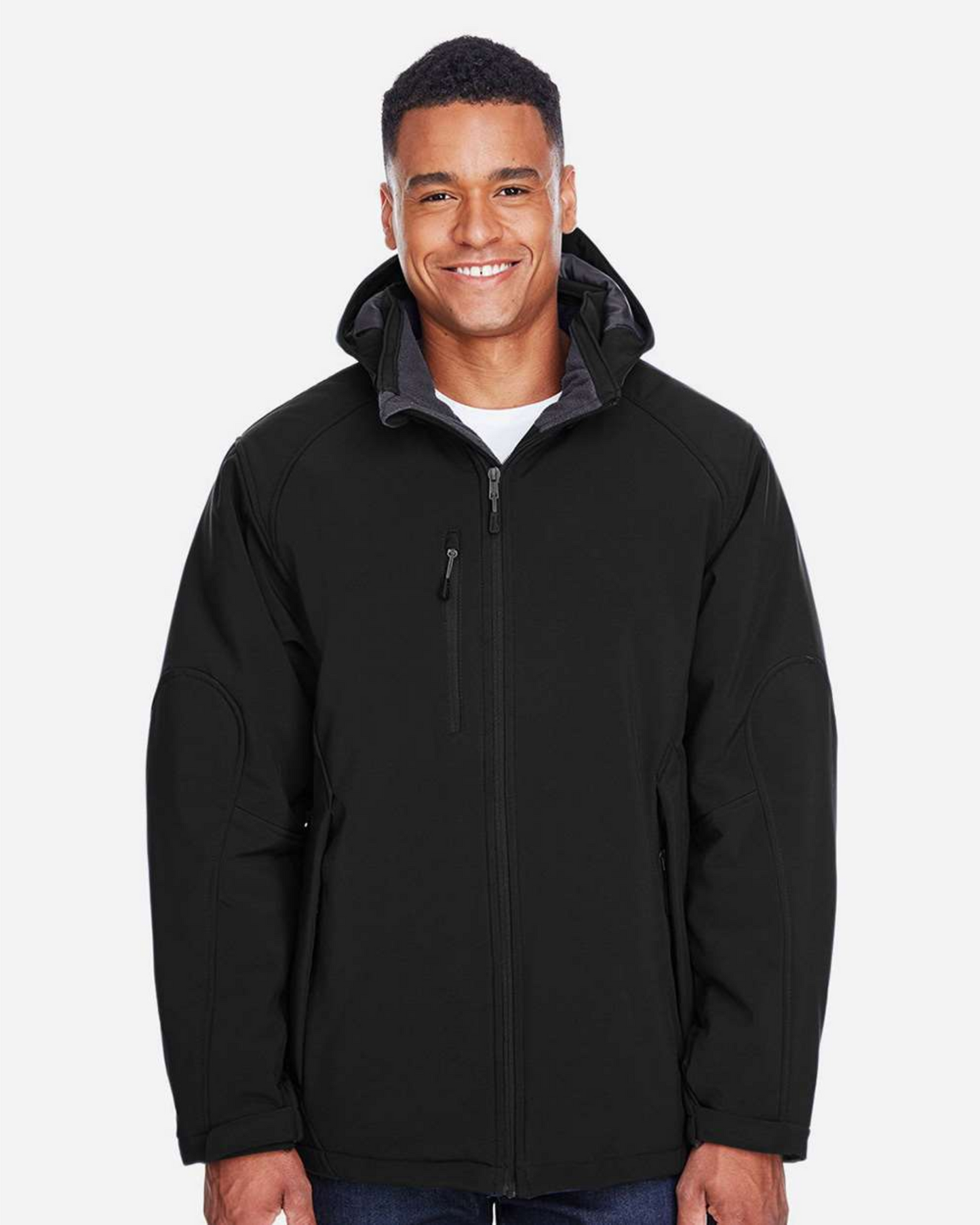 Men's Glacier Insulated Three-Layer Fleece Soft Shell Hood Jacket with Detachable Hood - 88159
