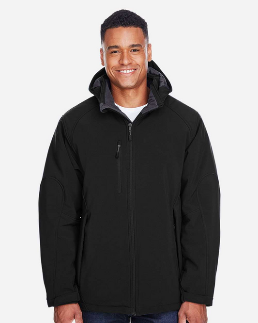 Men's Glacier Insulated Three-Layer Fleece Soft Shell Hood Jacket with Detachable Hood - 88159