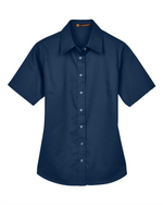 Ladies' Easy Blend Short Sleeve Twill Dress Shirt with Stain-Release -Harriton M500SW