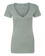 Ladies' CVC Deep V-Neck T-Shirt - Next Level 6640