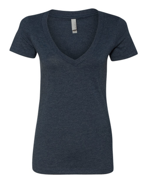 Ladies' CVC Deep V-Neck T-Shirt - Next Level 6640