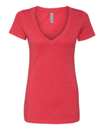 Ladies' CVC Deep V-Neck T-Shirt - Next Level 6640