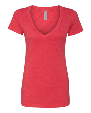 Ladies' CVC Deep V-Neck T-Shirt - Next Level 6640
