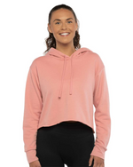 Ladies' Laguna Sueded Raw Edge Crop Hoodie- Next Level 9384