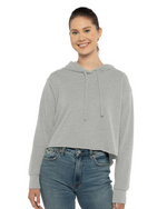 Ladies' Laguna Sueded Raw Edge Crop Hoodie- Next Level 9384